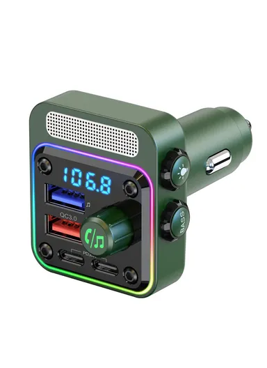 5.3 Bluetooth-compatible Car Adapter, FM Transmitter, MP3 Player with Dual PD Type-C &amp; Dual USB Car Charger BC91