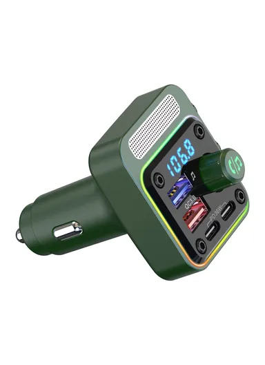 5.3 Bluetooth-compatible Car Adapter, FM Transmitter, MP3 Player with Dual PD Type-C &amp; Dual USB Car Charger BC91