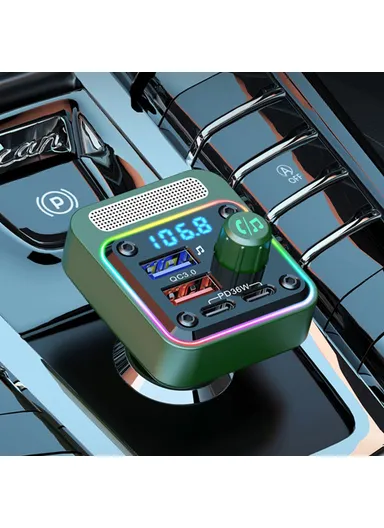 5.3 Bluetooth-compatible Car Adapter, FM Transmitter, MP3 Player with Dual PD Type-C &amp; Dual USB Car Charger BC91