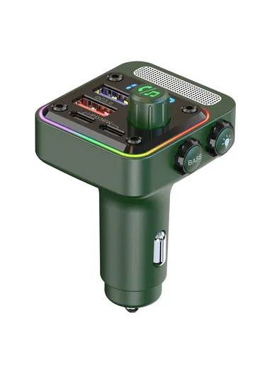 5.3 Bluetooth-compatible Car Adapter, FM Transmitter, MP3 Player with Dual PD Type-C &amp; Dual USB Car Charger BC91