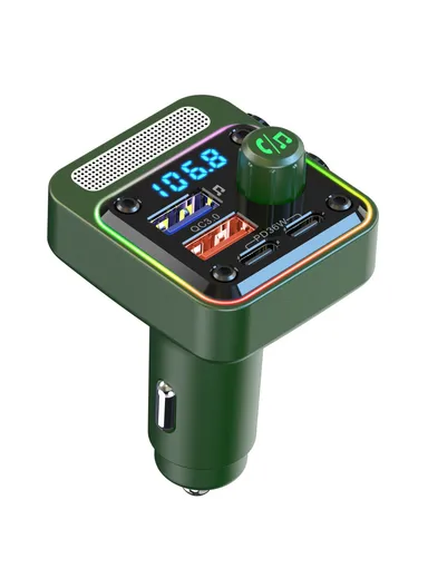 5.3 Bluetooth-compatible Car Adapter, FM Transmitter, MP3 Player with Dual PD Type-C &amp; Dual USB Car Charger BC91