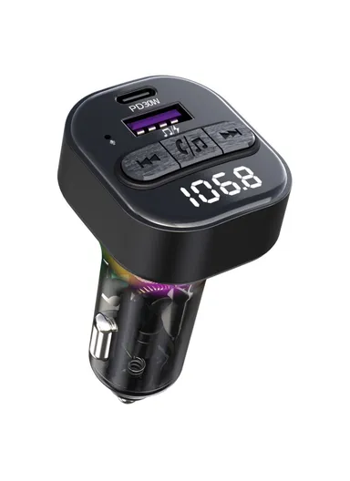 Colorful Light Car Bluetooth-compatible Adapter FM Transmitter MP3 Player Type-C &amp; USB Car Charger C50