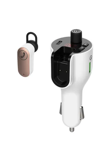 Car Charger FM Transmitter Bluetooth-compatible 5.0 FM Modulator Headset