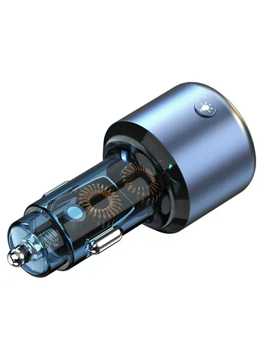 48W Car Charger Fast Charging Adapter, Bluetooth-Compatible, MP3 Player, FM Transmitter with Ambient Light BC89