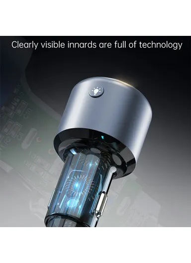 48W Car Charger Fast Charging Adapter, Bluetooth-Compatible, MP3 Player, FM Transmitter with Ambient Light BC89