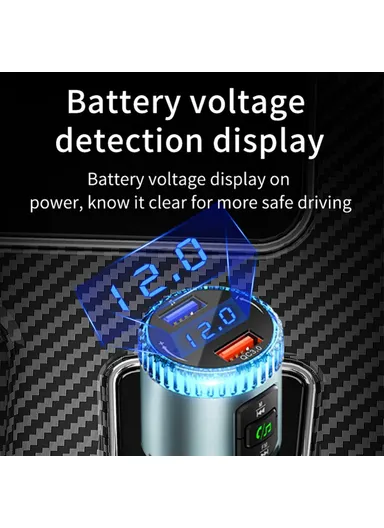 MP3 Player Ambient Light Digital Display Bluetooth-Compatible Car Charger FM Transmitter Support U-Disk BC77