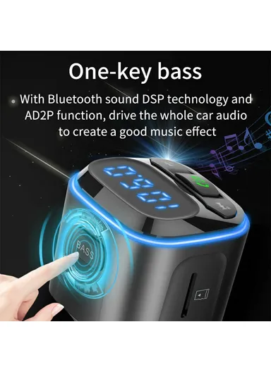 Car Charger Bluetooth-Compatible MP3 Player Hands-Free Calling Voltage Display Adapter BC80