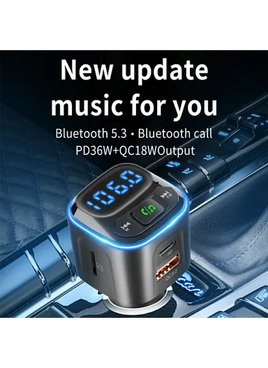 Car Charger Bluetooth-Compatible MP3 Player Hands-Free Calling Voltage Display Adapter BC80