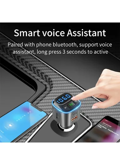 Car Charger Bluetooth-Compatible MP3 Player Hands-Free Calling Voltage Display Adapter BC80