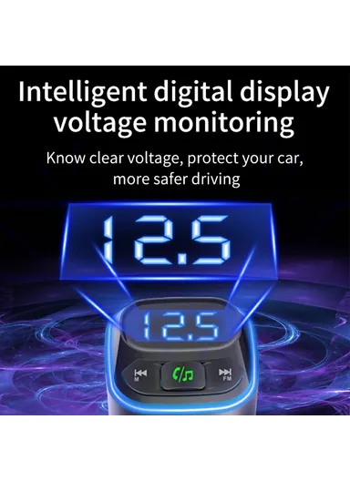Car Charger Bluetooth-Compatible MP3 Player Hands-Free Calling Voltage Display Adapter BC80