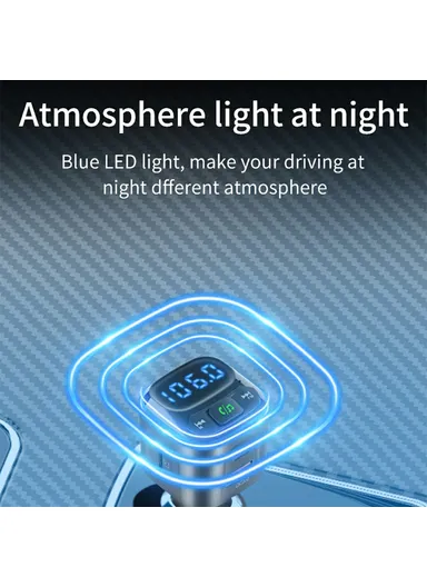 Car Charger Bluetooth-Compatible MP3 Player Hands-Free Calling Voltage Display Adapter BC80