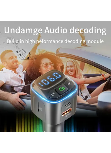 Car Charger Bluetooth-Compatible MP3 Player Hands-Free Calling Voltage Display Adapter BC80