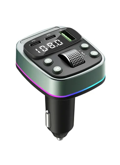 Car BT MP3 Player with Car Charger Fast Charging Digital Display Voltage Lossless Audio Quality GZ08 