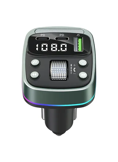 Car BT MP3 Player with Car Charger Fast Charging Digital Display Voltage Lossless Audio Quality GZ08 