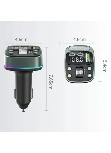 Car BT MP3 Player with Car Charger Fast Charging Digital Display Voltage Lossless Audio Quality GZ08 