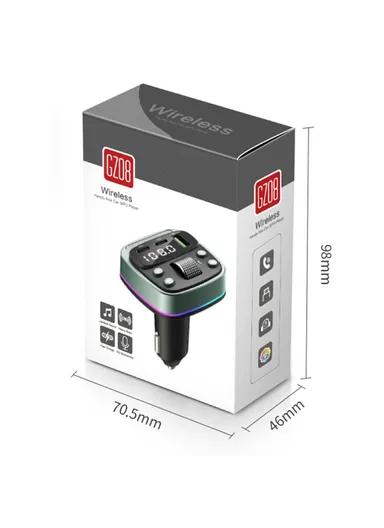 Car BT MP3 Player with Car Charger Fast Charging Digital Display Voltage Lossless Audio Quality GZ08 