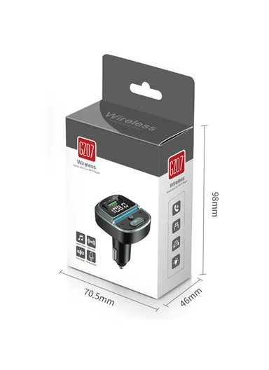 Bluetooth-compatible Car Charger with Voltage Display, MP3 Player, Dual Type-C &amp; USB Charging Adapter GZ07