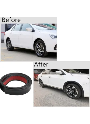 Car Wheel Eyebrow Anti-Collision PVC Strip Wheel Arch Fender Trim Sticker (L150 x W4.5)cm - Black