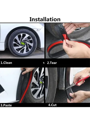 Car Wheel Eyebrow Anti-Collision PVC Strip Wheel Arch Fender Trim Sticker (L150 x W4.5)cm - Black