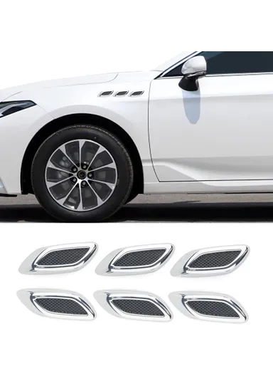 6 Pcs Car Decoration Set Air Flow Vent Sticker LKT032 - Silver