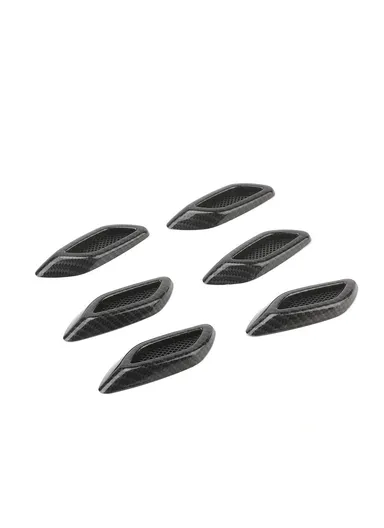 6 Pcs Car Decoration Set Air Flow Vent Sticker LKT032 - Carbon Fiber Texture