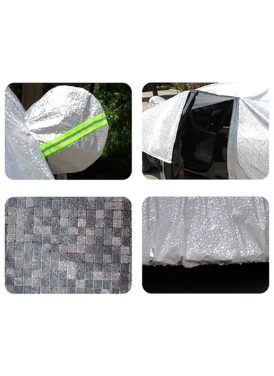 Car Cover Waterproof All Weather Rain Sun UV Protection Aluminum Foil Cover with Reflective Strips / Storage Bag - 3XXL/(L540 x W200 x H150) cm