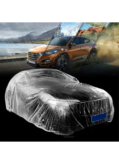 Waterproof Automobile Rain Cover Disposable PE Plastic Protector Car Cover BY-004 (L660 x W380)cm - Size L