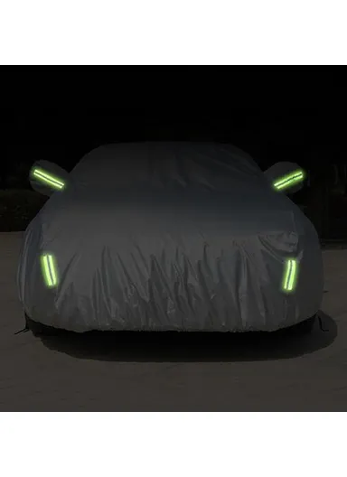 004 Outdoor Car Cover Sun Protection Snowproof Aluminum Foil Car Tarp with Reflective Strips / Storage Bag - YXL/(L525 x W195 x H185) cm