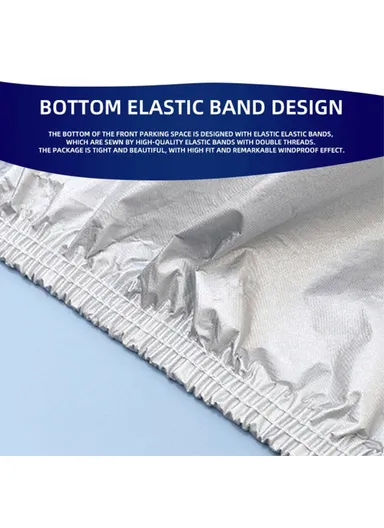 004 Outdoor Car Cover Sun Protection Snowproof Aluminum Foil Car Tarp with Reflective Strips / Storage Bag - YL/(L475 x W190 x H175) cm