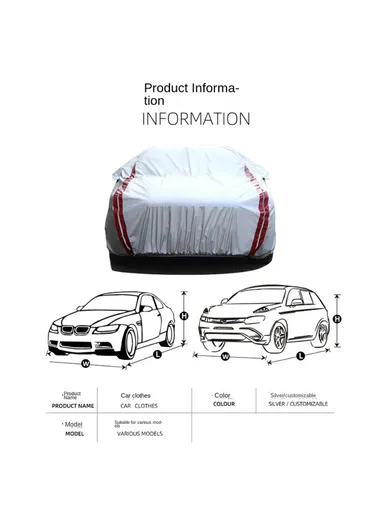 Oxford Cloth Car Cover All Weather Rain Snow UV Sun Hail Protector with Storage Bag - 2XL