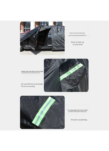 Splicing Design Outdoor Car Cover Sun Water Dust Protection Snowproof Aluminum Film Car Tarp Cover - Black+Yellow / YL / (L475 x W190 x H175) cm