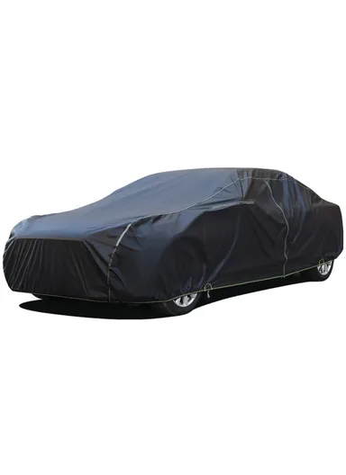 Full Car Cover Outdoor Waterproof All Weather Aluminum Foil Car Cover with Storage Bag - Black / 2XL (L475 x W180 x H160) cm 