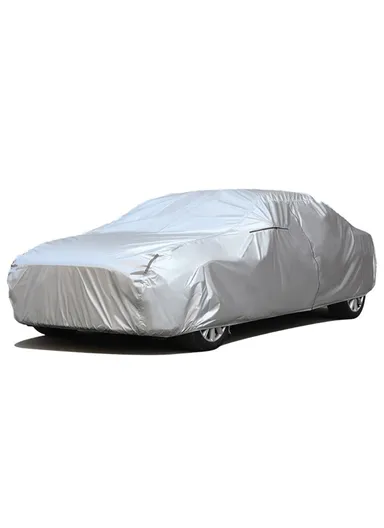 Full Car Cover Outdoor Waterproof All Weather Aluminum Foil Car Cover with Storage Bag - Silver / 3L / (L470 x W180 x H150) cm