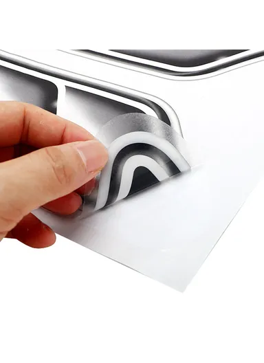 2 Pcs Car Hood Stickers 3D Design Car Trim Decoration Stickers Decals (L37 x W21)cm