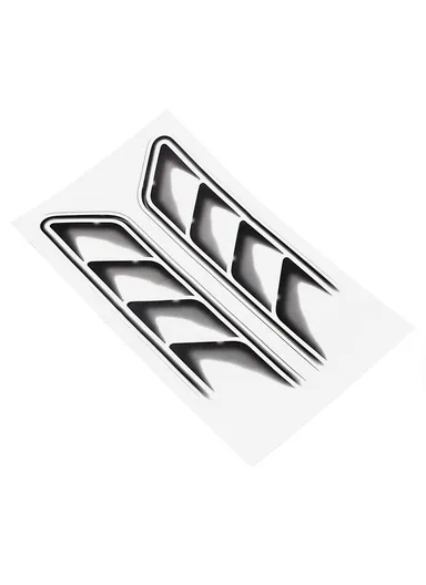 2 Pcs Car Hood Stickers 3D Design Car Trim Decoration Stickers Decals (L37 x W21)cm