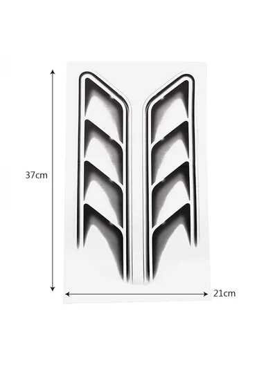 2 Pcs Car Hood Stickers 3D Design Car Trim Decoration Stickers Decals (L37 x W21)cm