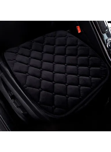 xdg-02 3Pcs / Set Car Front Rear Seat Mat Warm Anti-slip Vehicle Seat Cushions - Blackish Green