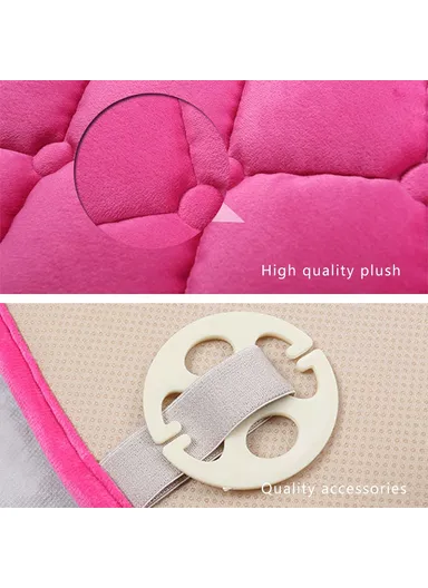 xdg-02 3Pcs / Set Car Front Rear Seat Mat Warm Anti-slip Vehicle Seat Cushions - Blackish Green