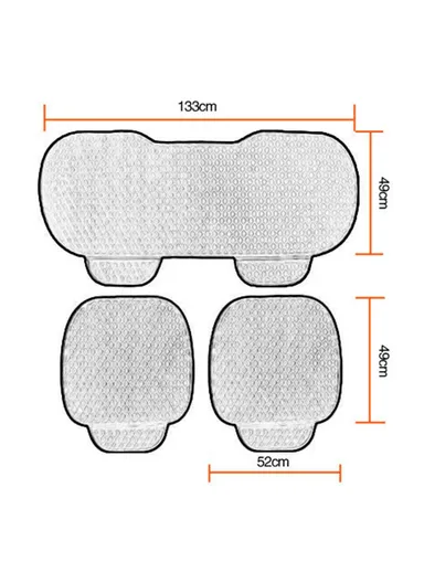 xdg-02 3Pcs / Set Car Front Rear Seat Mat Warm Anti-slip Vehicle Seat Cushions - Blackish Green