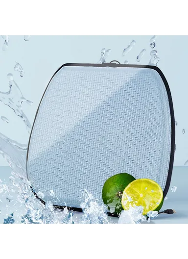 USB Powered Gel Car Seat Pad Summer Ventilated Seat Cushion Breathable Honeycomb Design Air Flow Cooling Pad R-1442 - Black