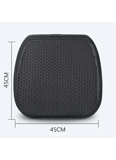 USB Powered Gel Car Seat Pad Summer Ventilated Seat Cushion Breathable Honeycomb Design Air Flow Cooling Pad R-1442 - Black