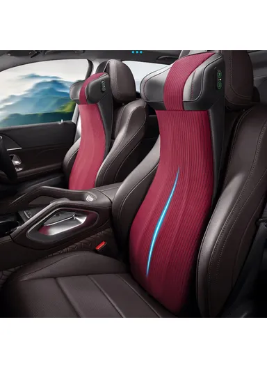 2-in-1 One-piece Fatigue Relief Car Seat Cushion with Electric Massage &amp; Memory Foam Support (W35 x H80)cm LT002 - Black