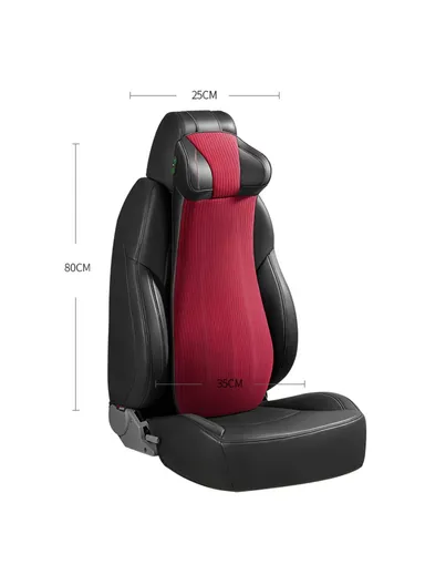 2-in-1 One-piece Fatigue Relief Car Seat Cushion with Electric Massage &amp; Memory Foam Support (W35 x H80)cm LT002 - Black