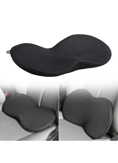 Car Seat Hip / Waist Cushion Mesh Cloth &amp; Memory Foam Breathable Fatigue Relief Seat Cushion - Black
