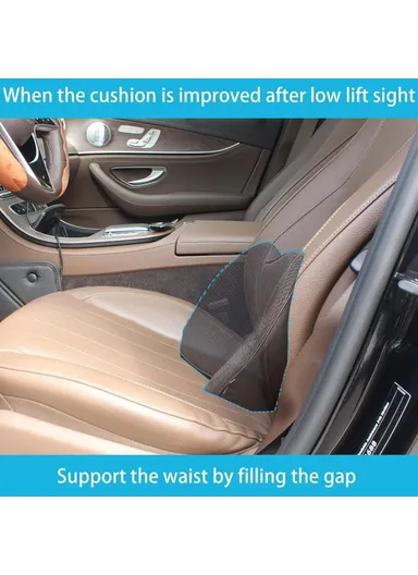 Car Seat Hip / Waist Cushion Mesh Cloth &amp; Memory Foam Breathable Fatigue Relief Seat Cushion - Black
