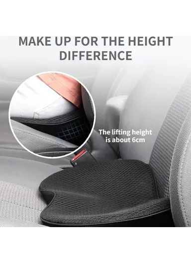 Car Seat Hip / Waist Cushion Mesh Cloth &amp; Memory Foam Breathable Fatigue Relief Seat Cushion - Black