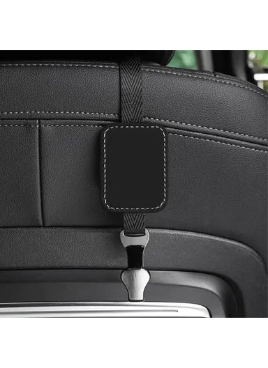 Car Headrest Hook Seat Back Hanger Suede Multifunction Storage Hook Auto Interior Organizer - Black