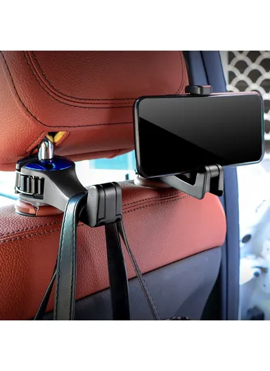 Multifunctional Car Back Seat Headrest Holder Hanger Hook CS-G02 - Gold