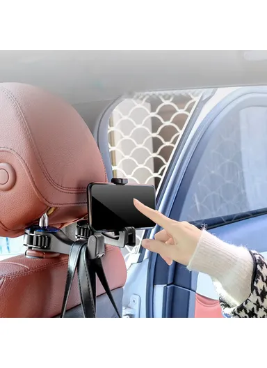 Multifunctional Car Back Seat Headrest Holder Hanger Hook CS-G02 - Silver