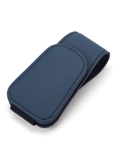 Car Sun Visor Sunglasses Holder Magnetic Microfiber Leather Glasses Eyeglass Hanger for Ticket, Card, Bill - Sapphire